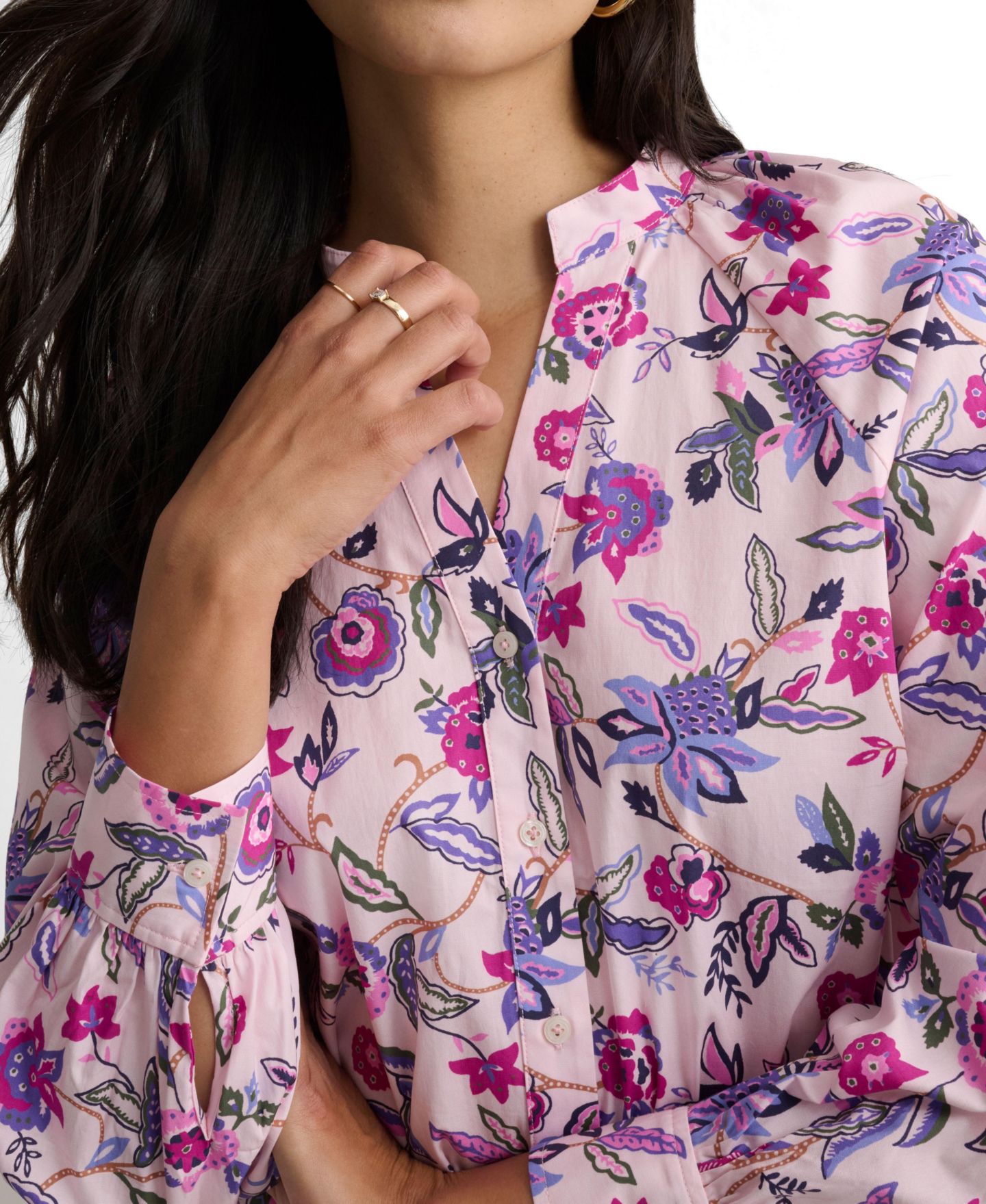 Женская рубашка UNTUCKit Stretch Cotton Paisley Elaine, цвет: Розовый — фото 2