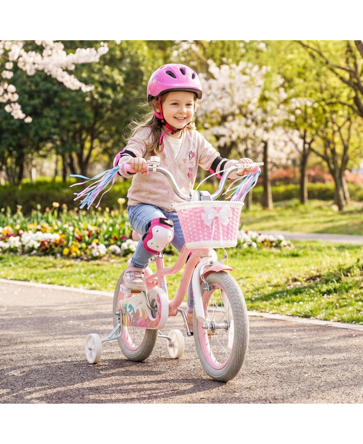 Gymax 14'' Kids Bike w/Training Wheels Hand Coaster Brakes Adjustable Seat Handlebar