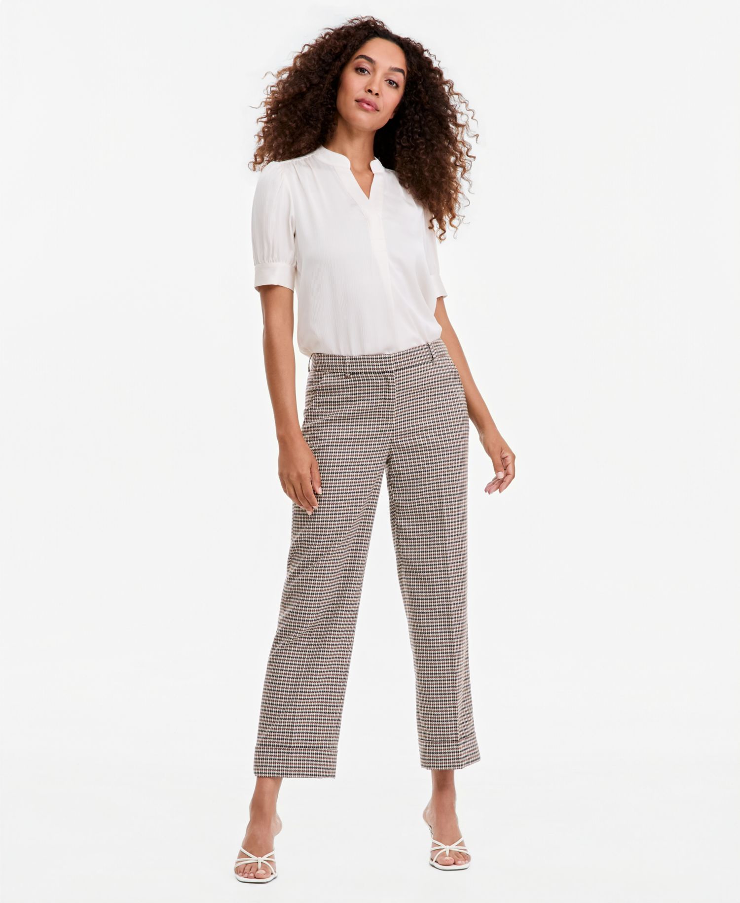 Women's Wide-Leg Houndstooth Pants