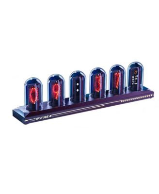 Nixie Tube Clock with Wi-Fi Sync – IPS Display, RGB Light & Weather for Desk