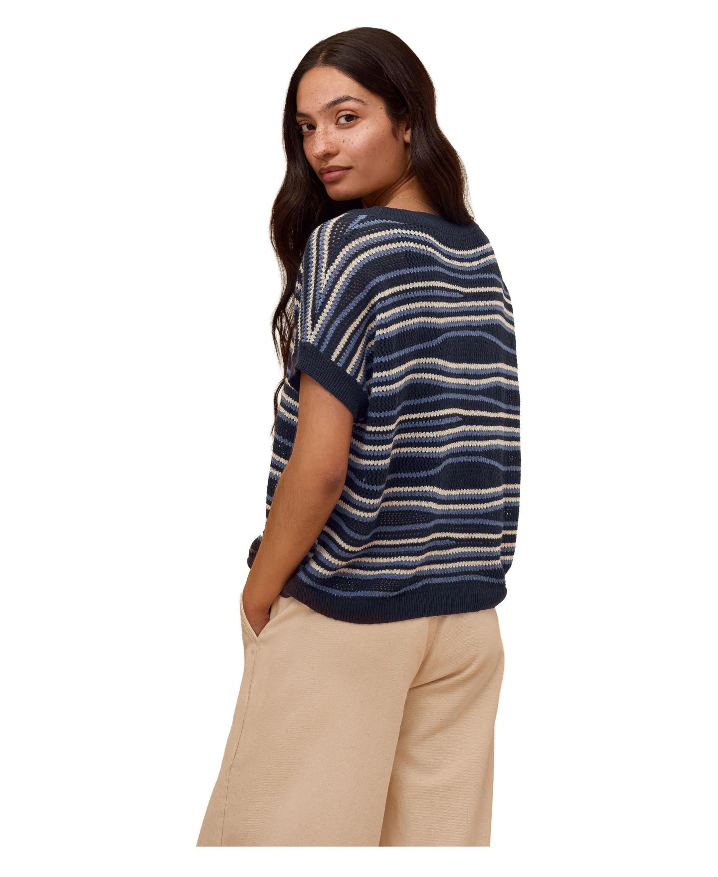 Женский топ Celtic & Co. Landscape Stripe Knitted, цвет: Тёмно-синий разноцветный — фото 3