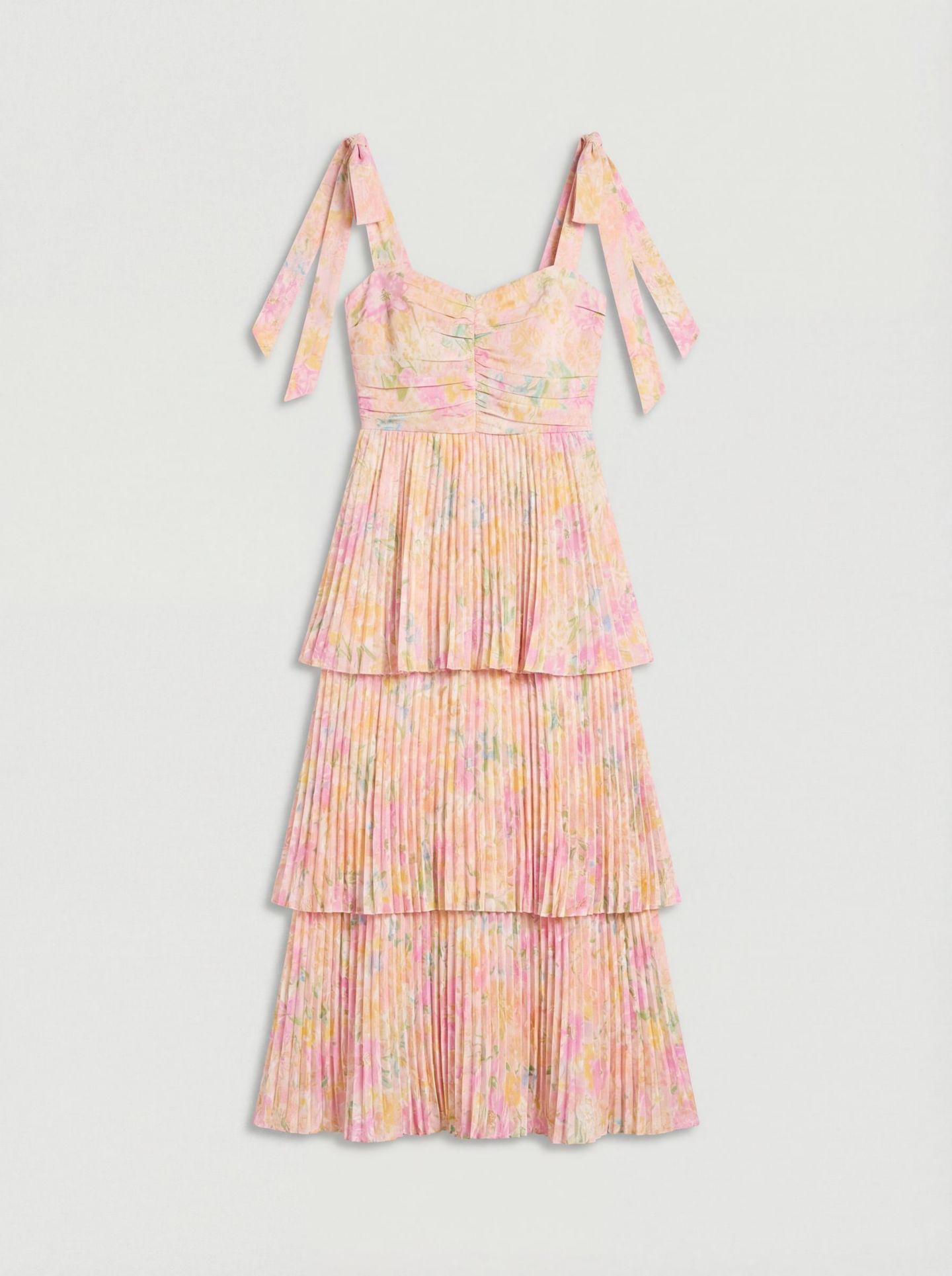 Женское платье Oasis Pleated Tie Shoulder Midi, цвет: Разноцветный — фото 8