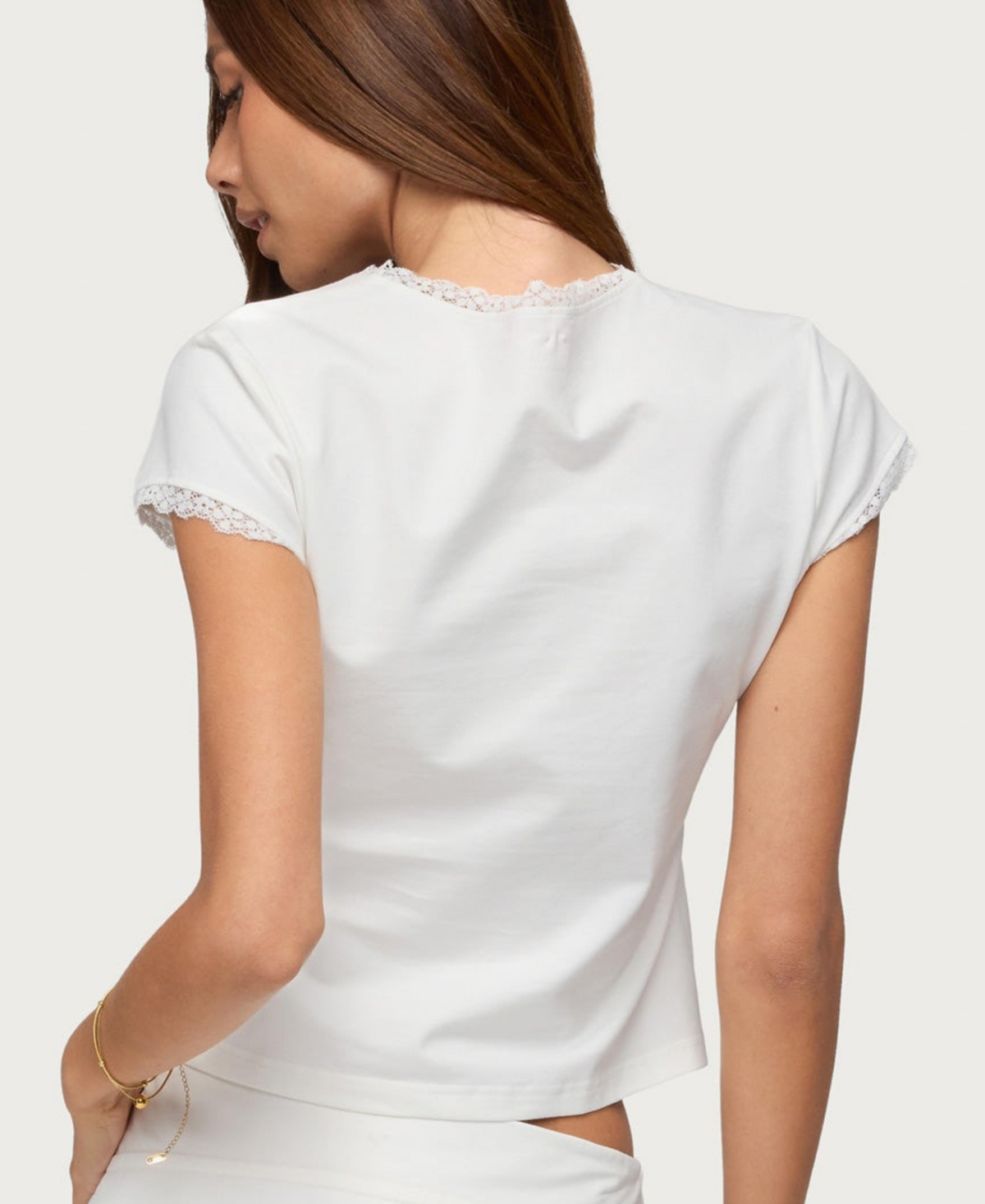 Edikted Women's Yelena Lacey Button Up Top