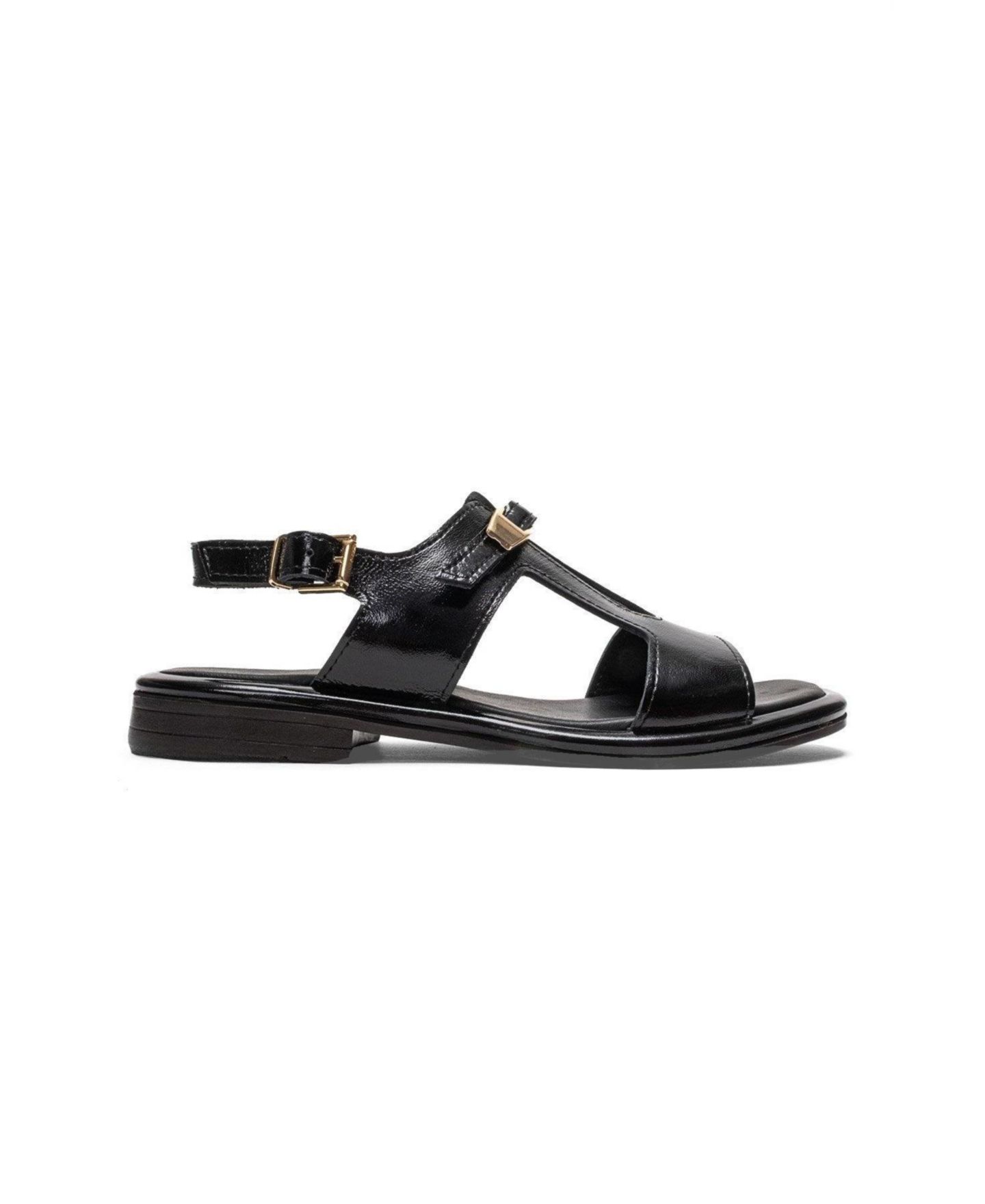 Женские сандалии Forever & Always Shoes Auren Leather Buckle Sandal, цвет: Чёрный — фото 2