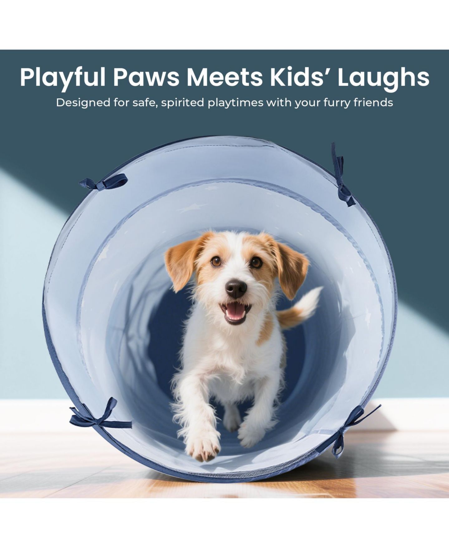 Детские игрушки Tiny Land Adventure Play Tunnel for Toddlers, 69" x 18" Foldable Pop Up Crawl Tunnel with Storage Bag, цвет: Синий — фото 6