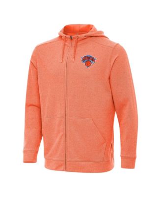 Men's Heather Orange New York Knicks Effortless Full-Zip Hoodie Jacket