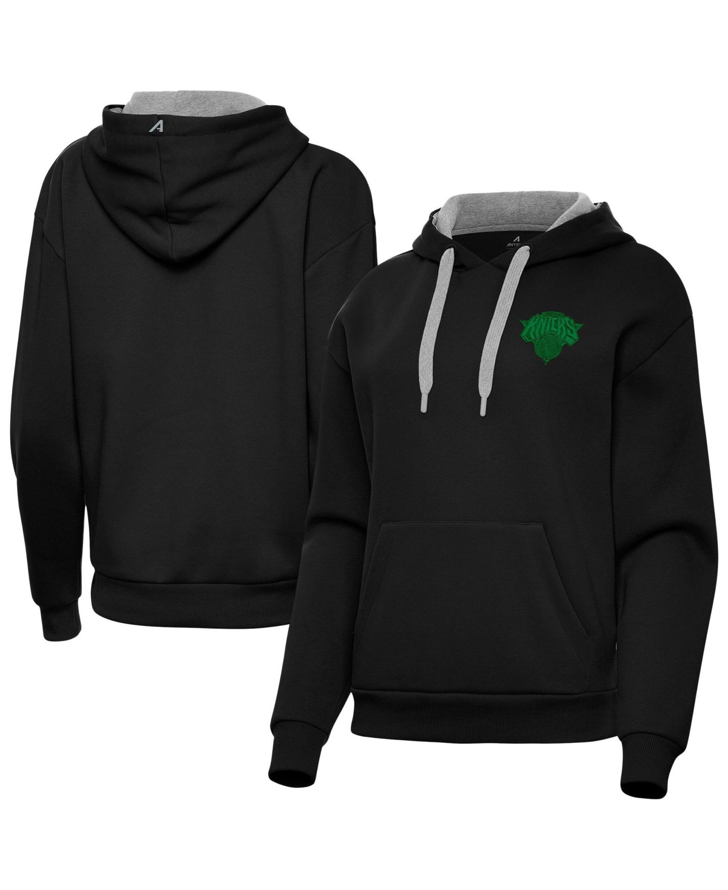 Женское худи Antigua Black New York Knicks St. Patrick's Day Victory Pullover — фото 1