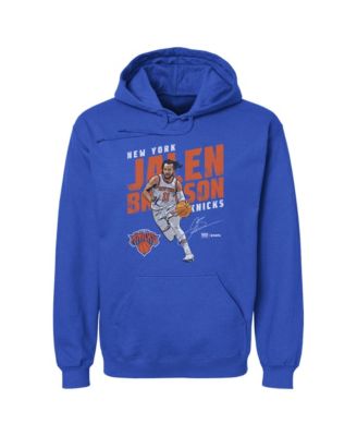 Men's Jalen Brunson Blue New York Knicks Slant Pullover Hoodie