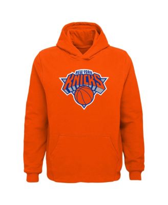 Big Boys and Girls Orange New York Knicks Primary Logo Pullover Hoodie