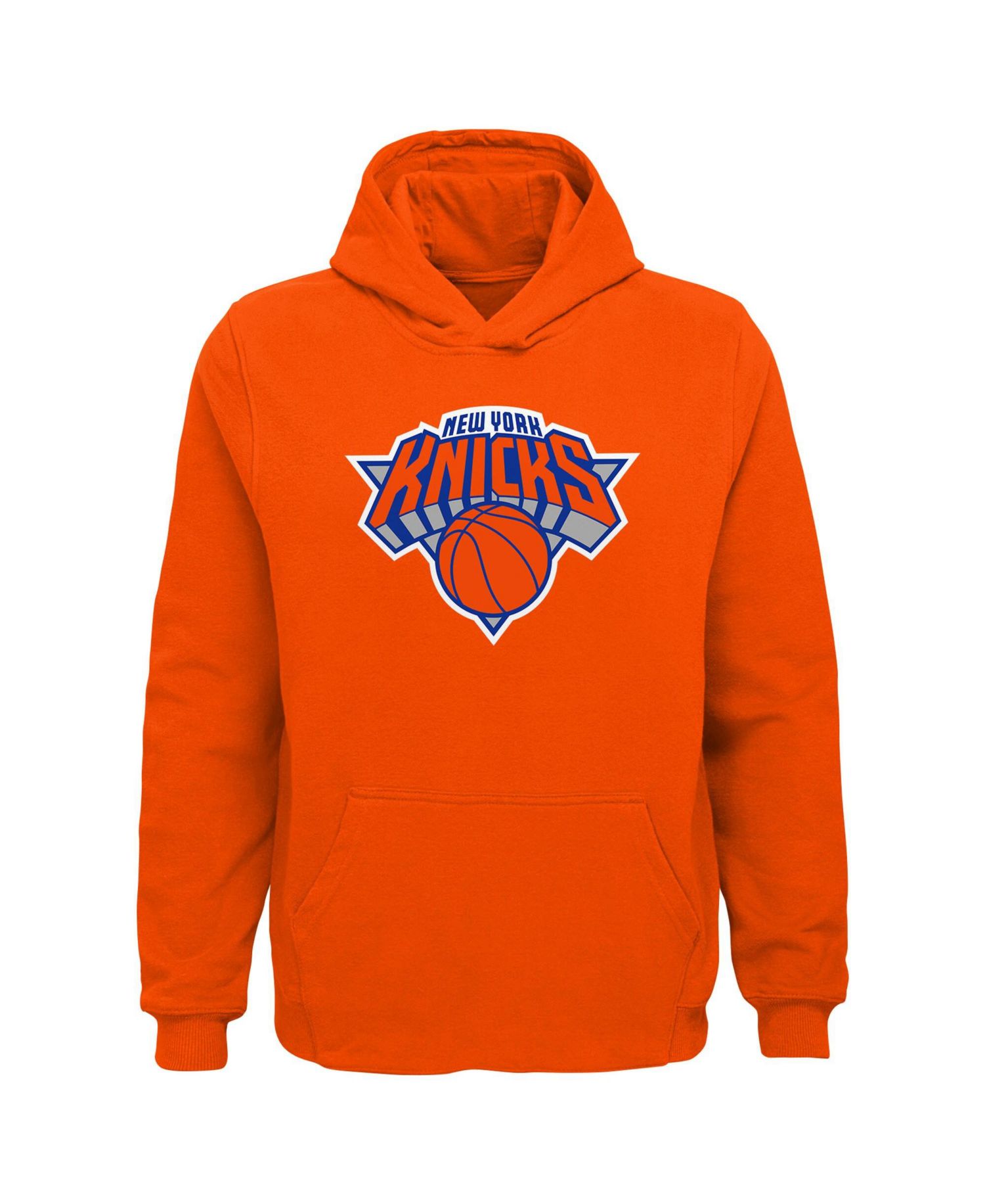 Big Boys and Girls Orange New York Knicks Primary Logo Pullover Hoodie