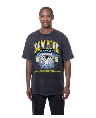 Men's Black New York Knicks Lifestyle Capsule Lightning Round Mineral Wash T-Shirt