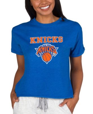 Royal New York Knicks NBA Women's Concepts Mainstream Terry SS Top