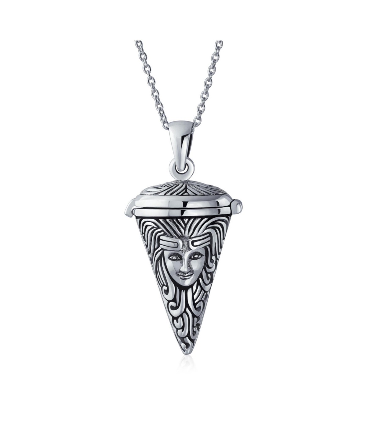 Bling Jewelry Angel Goddess Protector of Mother Earth Urn Locket Pendant Necklace .925 Sterling Silver