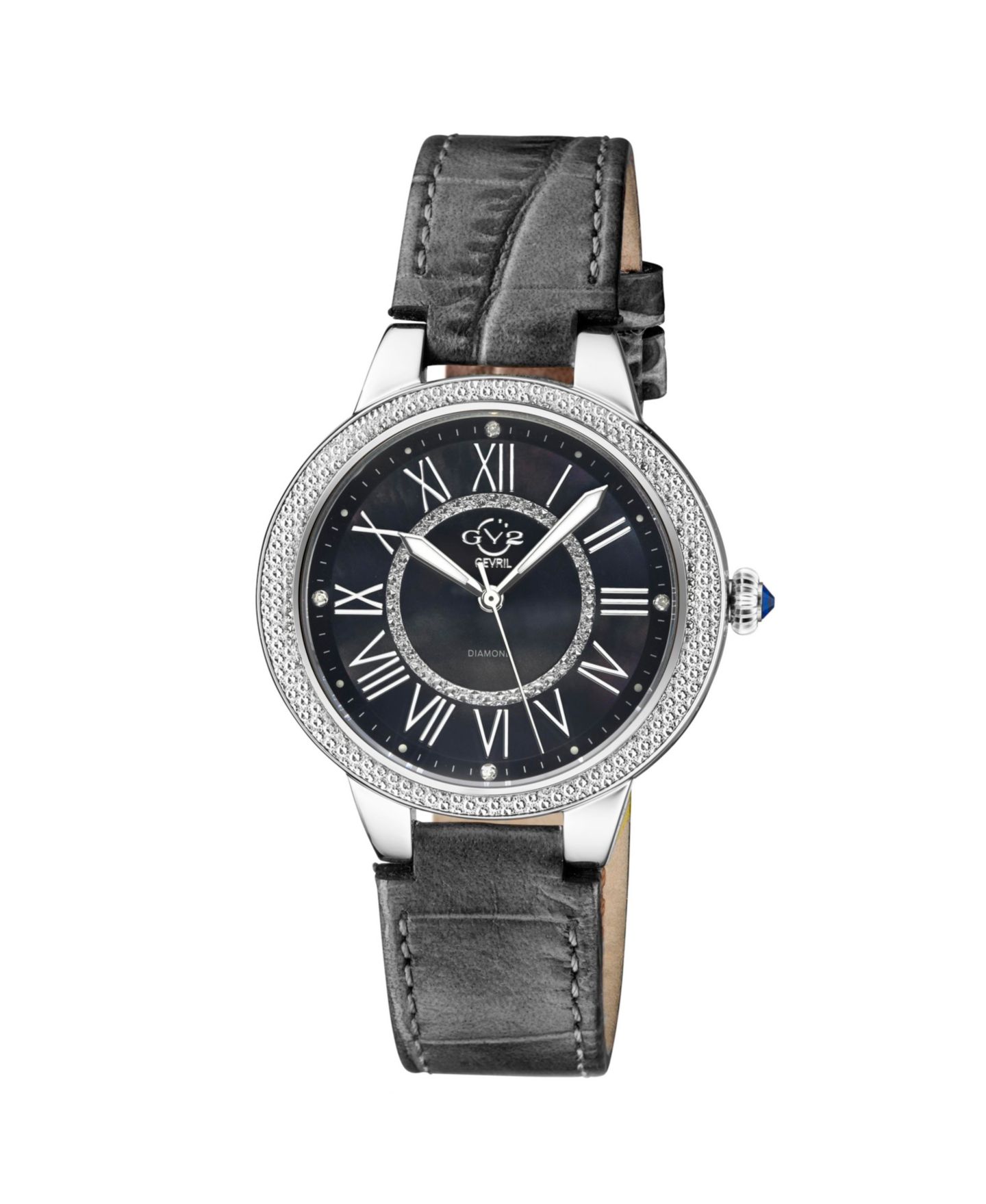Женские часы GV2 by Gevril Florence Swiss Quartz Diamond IP Stainless Steel Bracelet Watch — фото 1