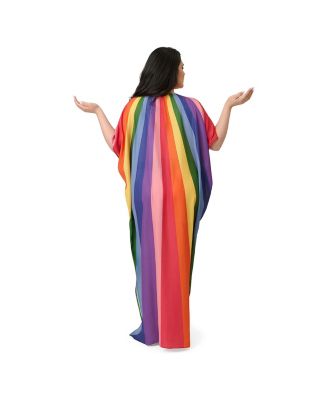 rainbow dress for women Pastel Chiffon With Flowing Layers enhancing its overall dreamlike quality Long Sleeve Rainbow Gradient Maxi