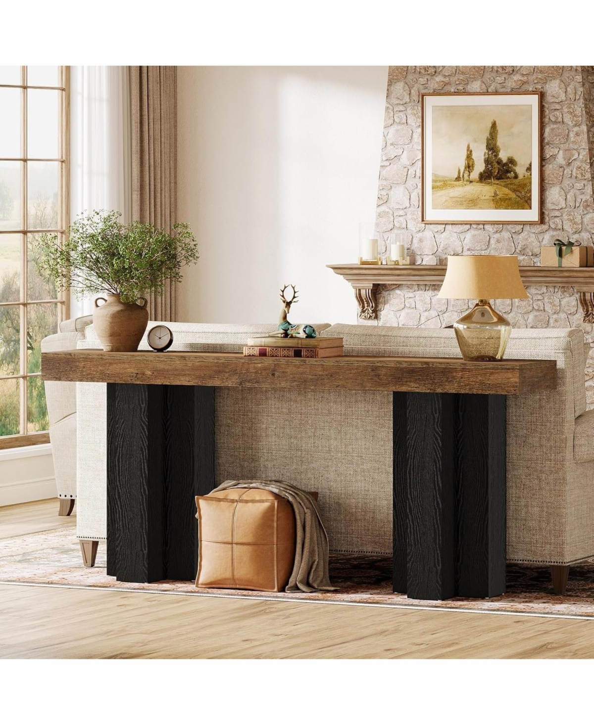 Slickblue Entryway Console Table, Narrow Sofa Table with Sturdy Legs