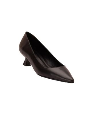 Womens Helly Kitten Heel Leather Stiletto Pumps