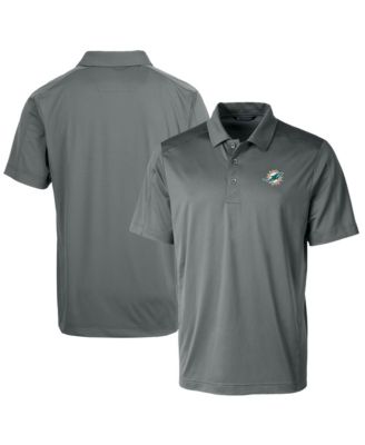 Men's Steel Miami Dolphins Prospect Textured Stretch Polo Shirt