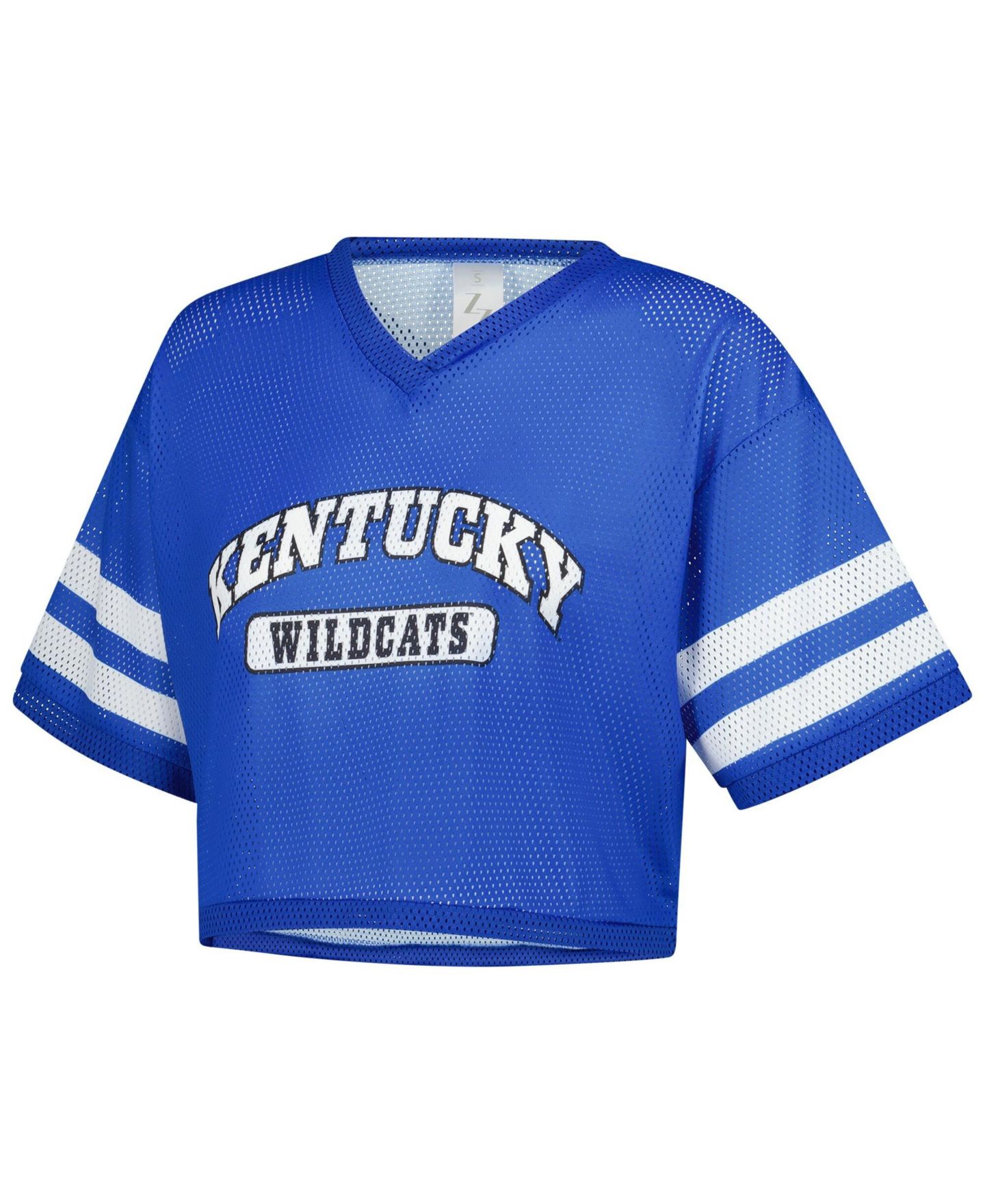 Женская футболка ZooZatz Royal Kentucky Wildcats V-Neck Mesh Cropped — фото 2