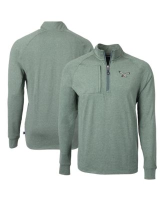 Men's Heather Green Philadelphia Eagles Adapt Eco Knit Heathered Quarter-Zip Pullover Sweatshirt