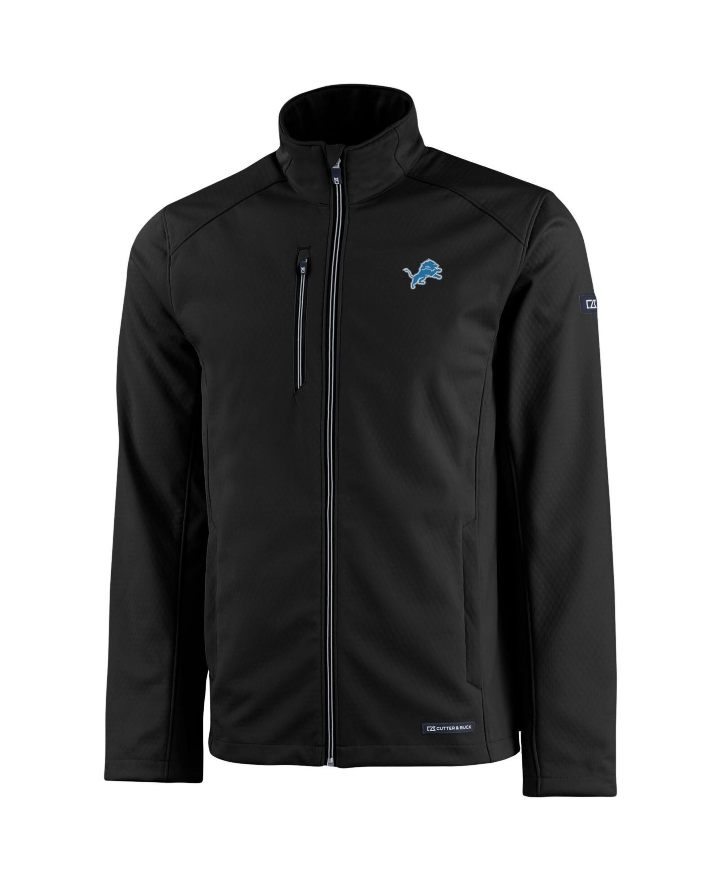 Мужская куртка Cutter & Buck Black Detroit Lions Evoke Eco Softshell Full-Zip — фото 2