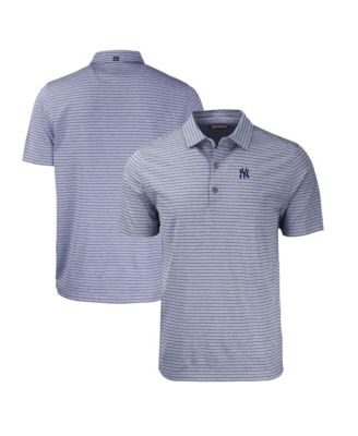 Men's Heather Navy New York Yankees Forge Eco Heathered Stripe Stretch Polo Shirt