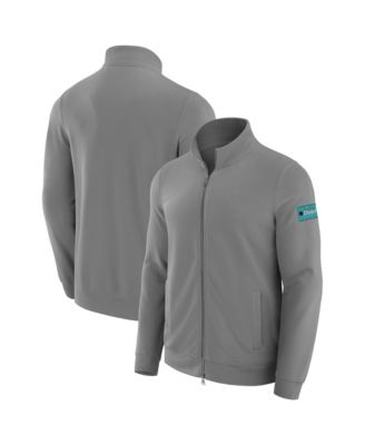 Men's Graphite Miami Dolphins QB1 Full-Zip Sweatshirt
