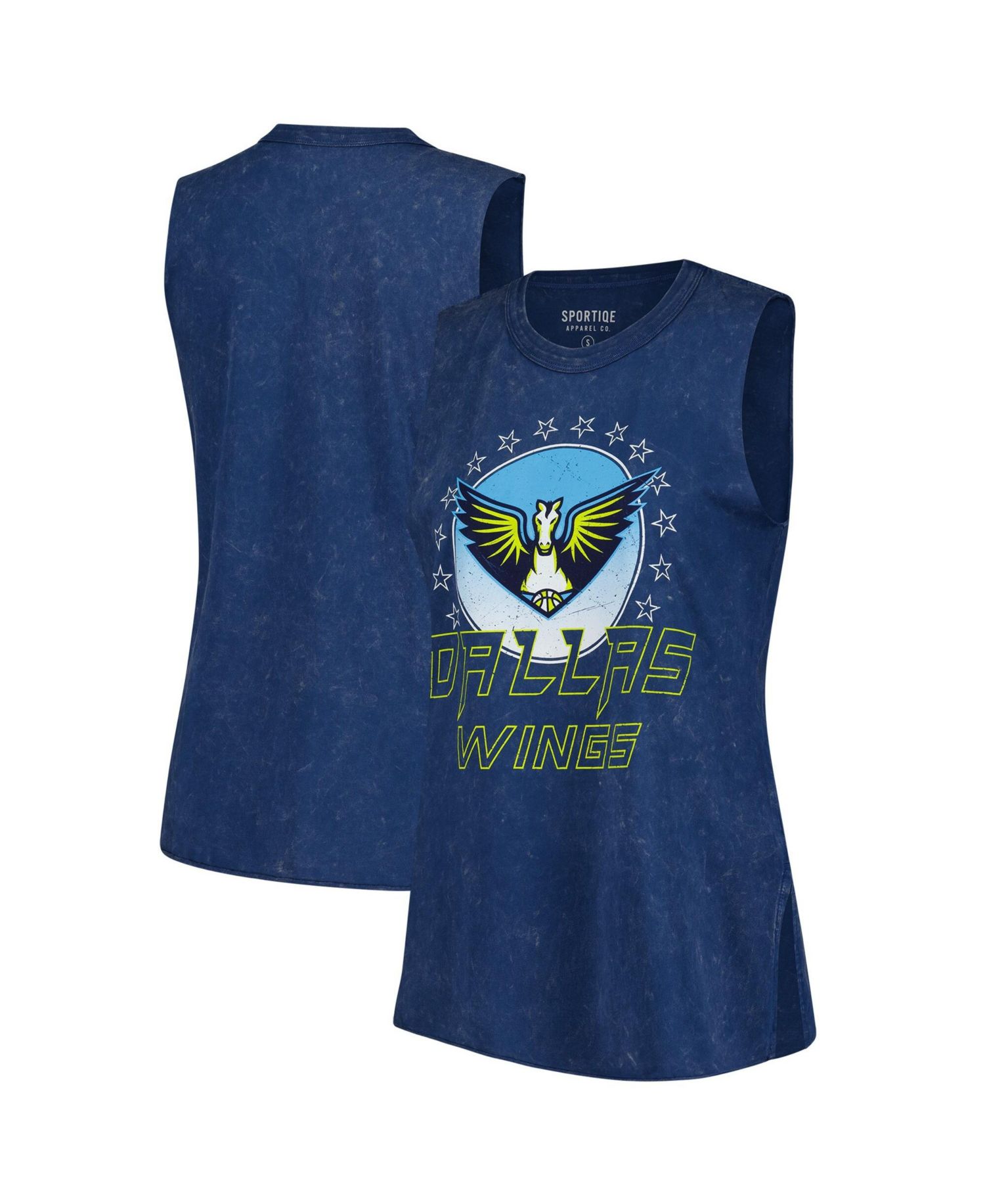 Women's Navy Dallas Wings Rock Roll Collection Turner Mineral Wash Tank