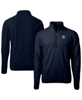 Men's Navy New York Yankees Cascade Eco Fleece Quarter-Zip Jacket