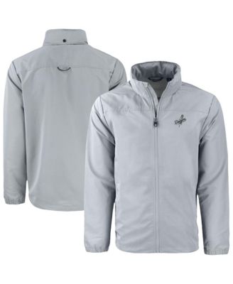 Men's Gray Los Angeles Dodgers Charter Eco Full-Zip Hoodie Jacket