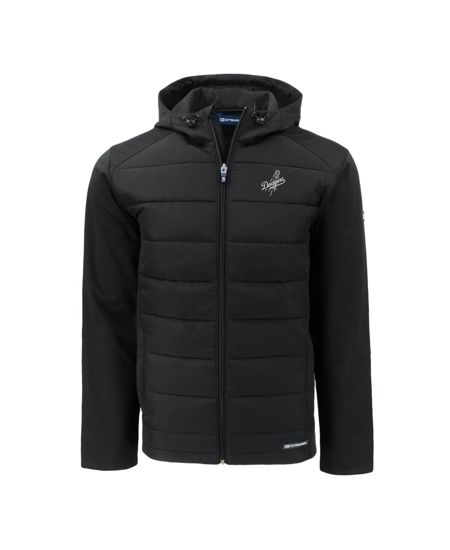 Мужская куртка Cutter & Buck Black Los Angeles Dodgers Evoke Hybrid Eco Softshell Full-Zip Hooded — фото 2