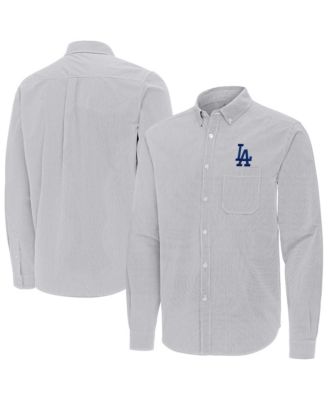 Men's Gray Los Angeles Dodgers Porter Woven Long Sleeve Button-Down Shirt