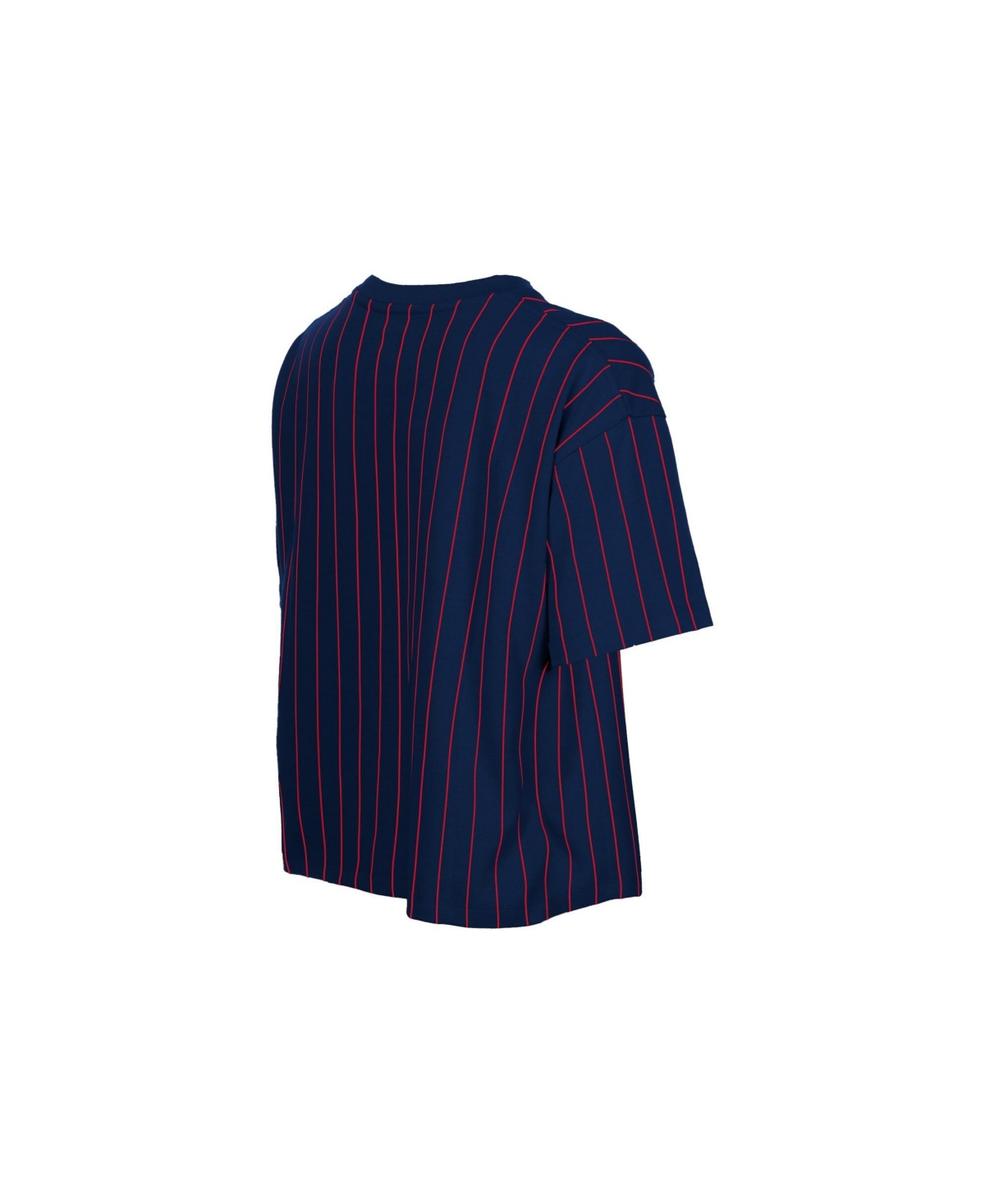 New Era Women's Navy Boston Red Sox Throwback Meshback Pinstripe Boxy T-Shirt