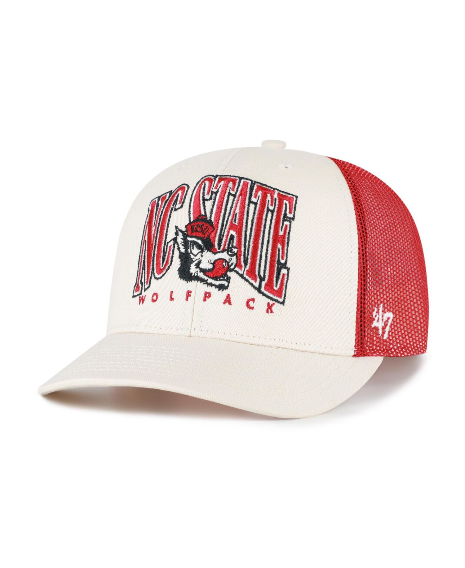 Men's Natural NC State Wolfpack Drawbridge Trucker Adjustable Hat