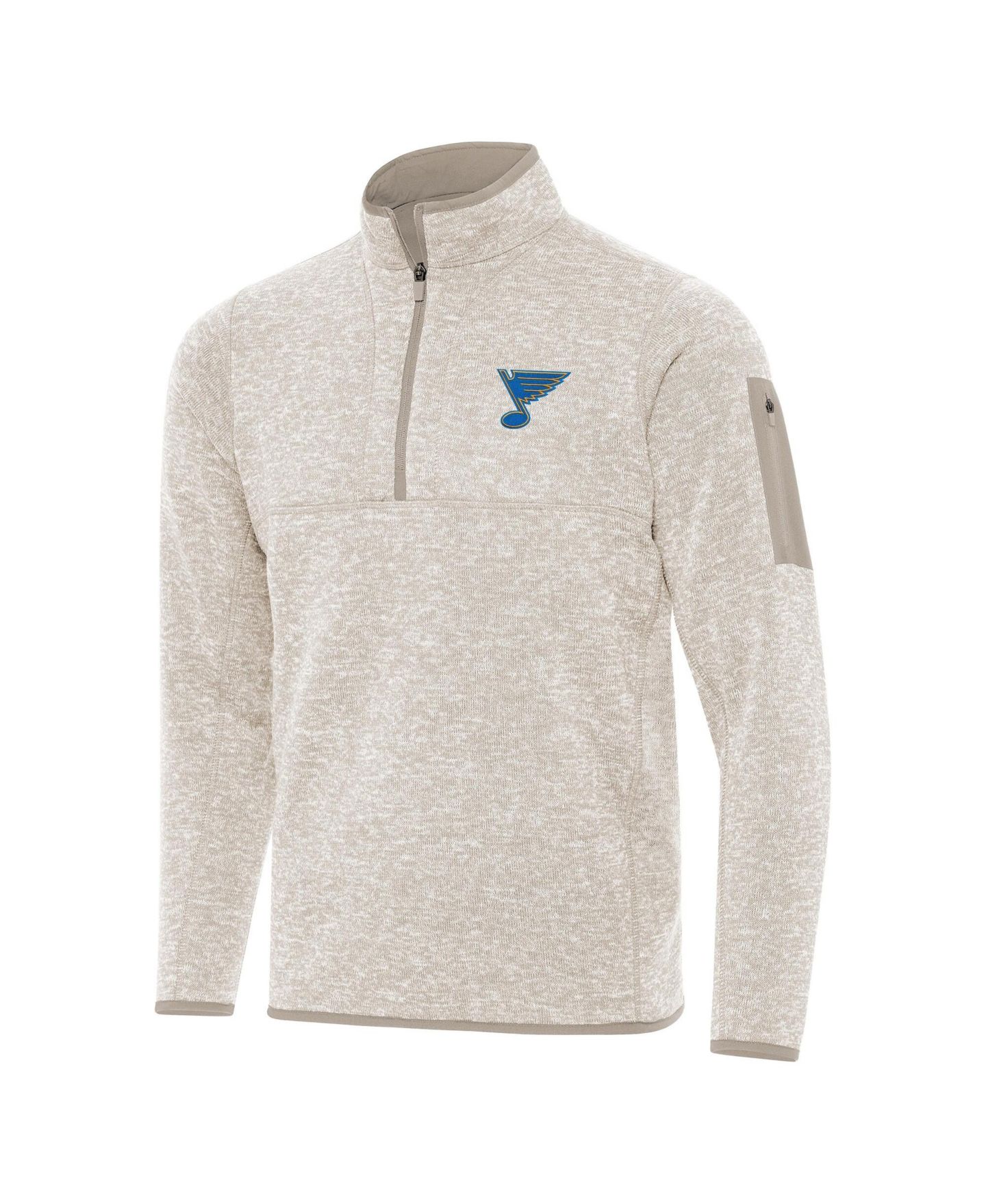 Мужская куртка Antigua Oatmeal St. Louis Blues Fortune Quarter-Zip Pullover — фото 2