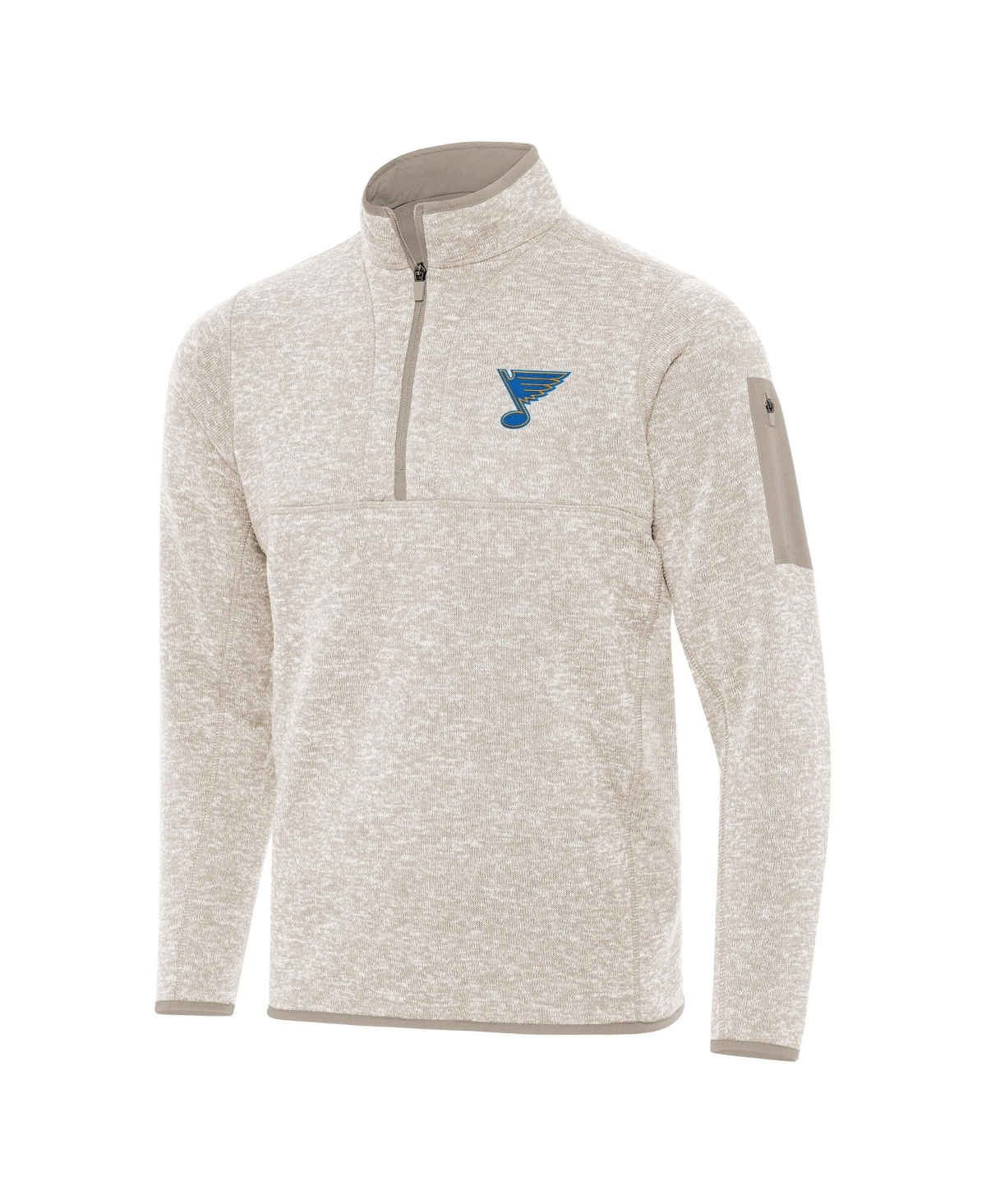 Antigua Men's Oatmeal St. Louis Blues Fortune Quarter-Zip Pullover Jacket