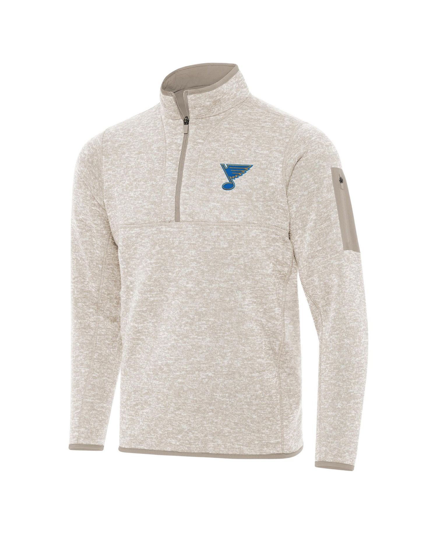 Men's Oatmeal St. Louis Blues Fortune Quarter-Zip Pullover Jacket