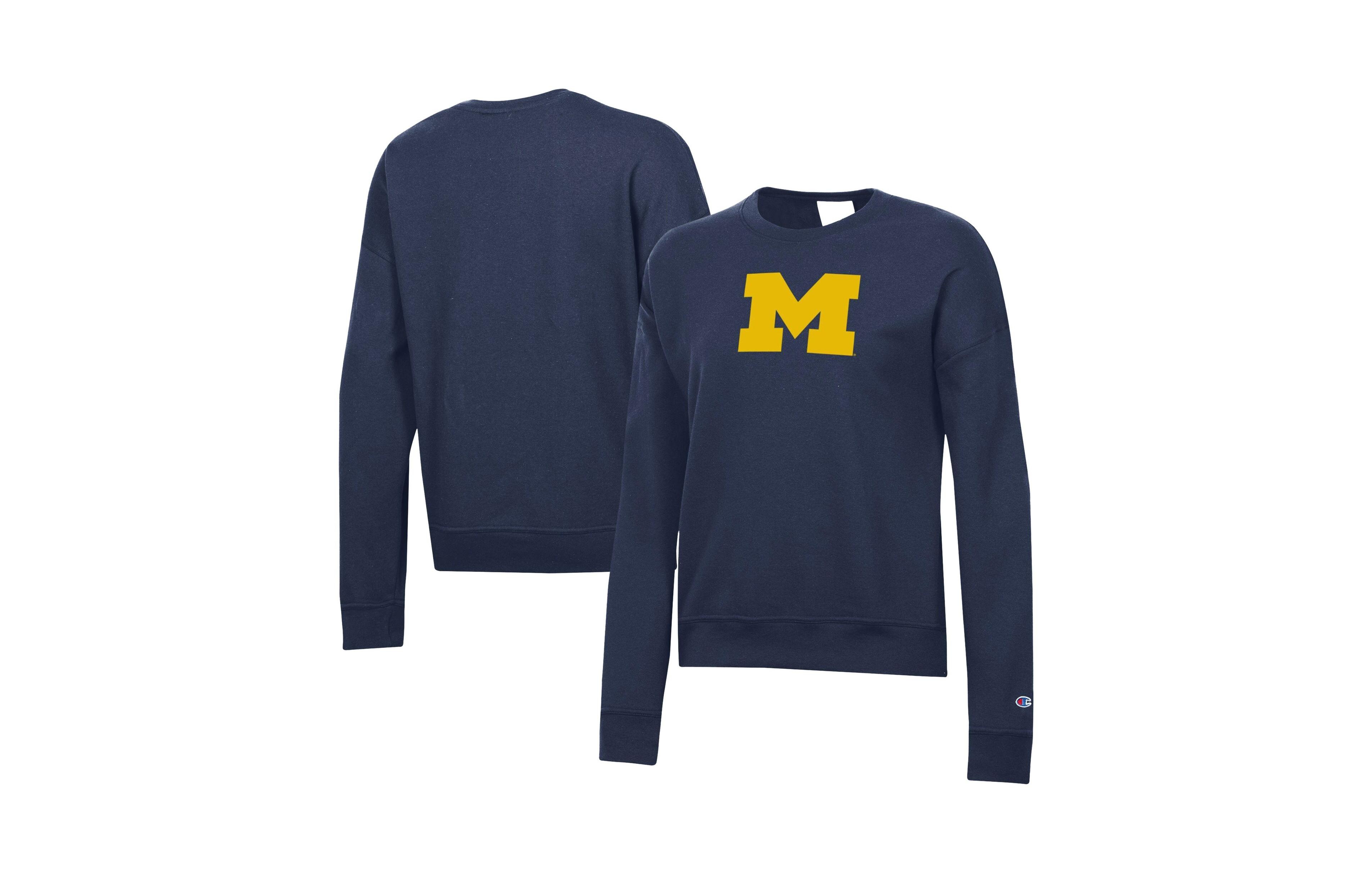 Champion Women's Navy Michigan Wolverines Powerblend Sweatshirt