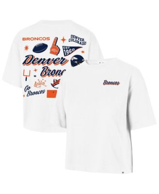 Women's White Denver Broncos Collage Script Reed City T-Shirt