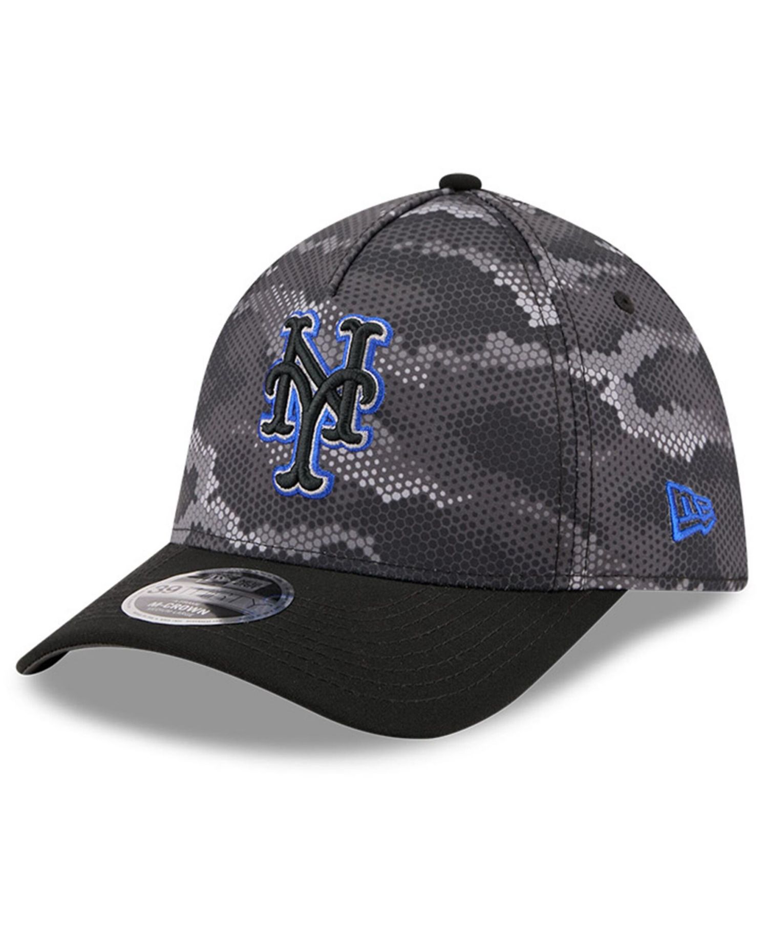 Men's Black New York Mets Camo 39THIRTY A-Frame Flex Hat