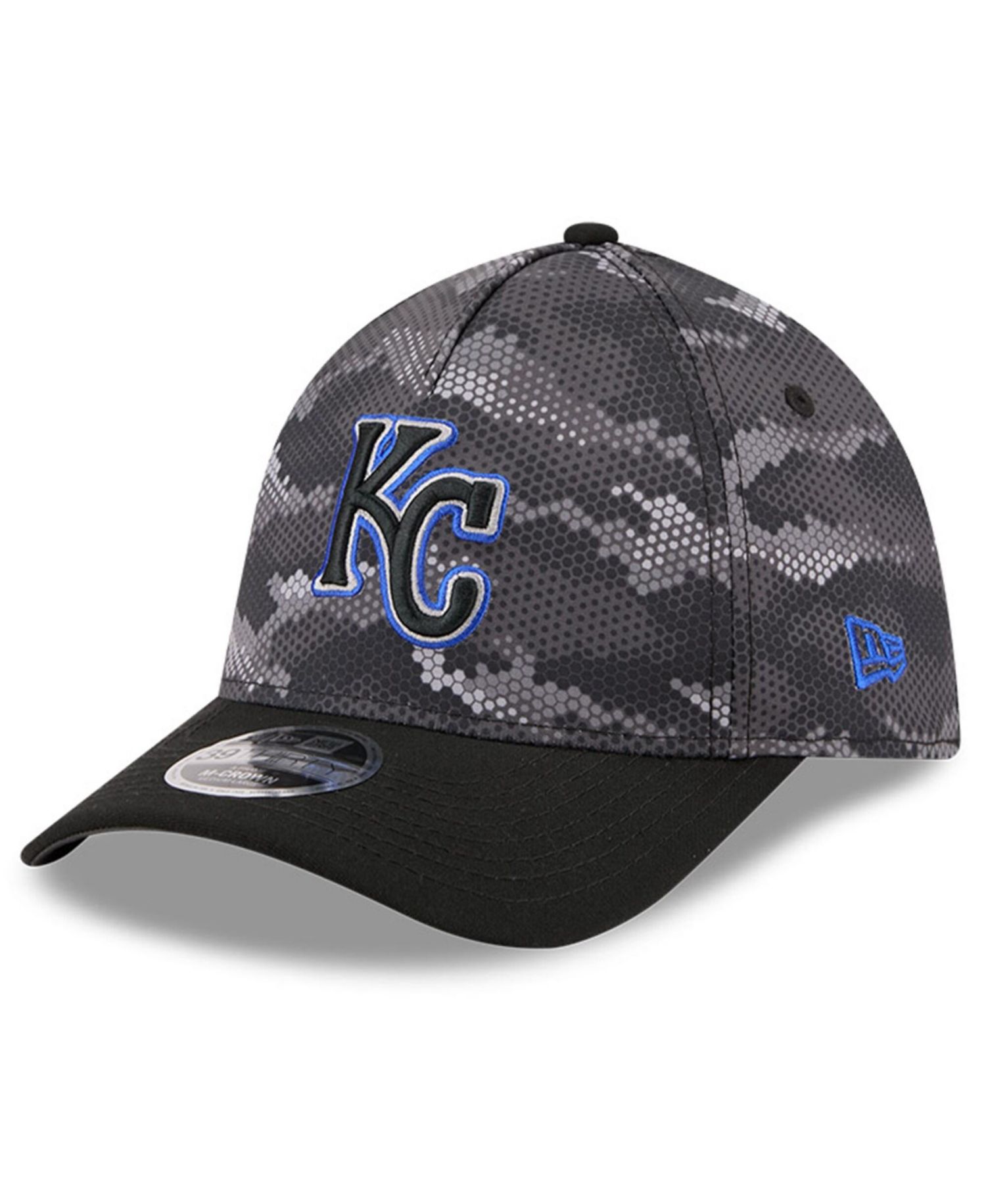 Men's Black Kansas City Royals Camo 39THIRTY A-Frame Flex Hat