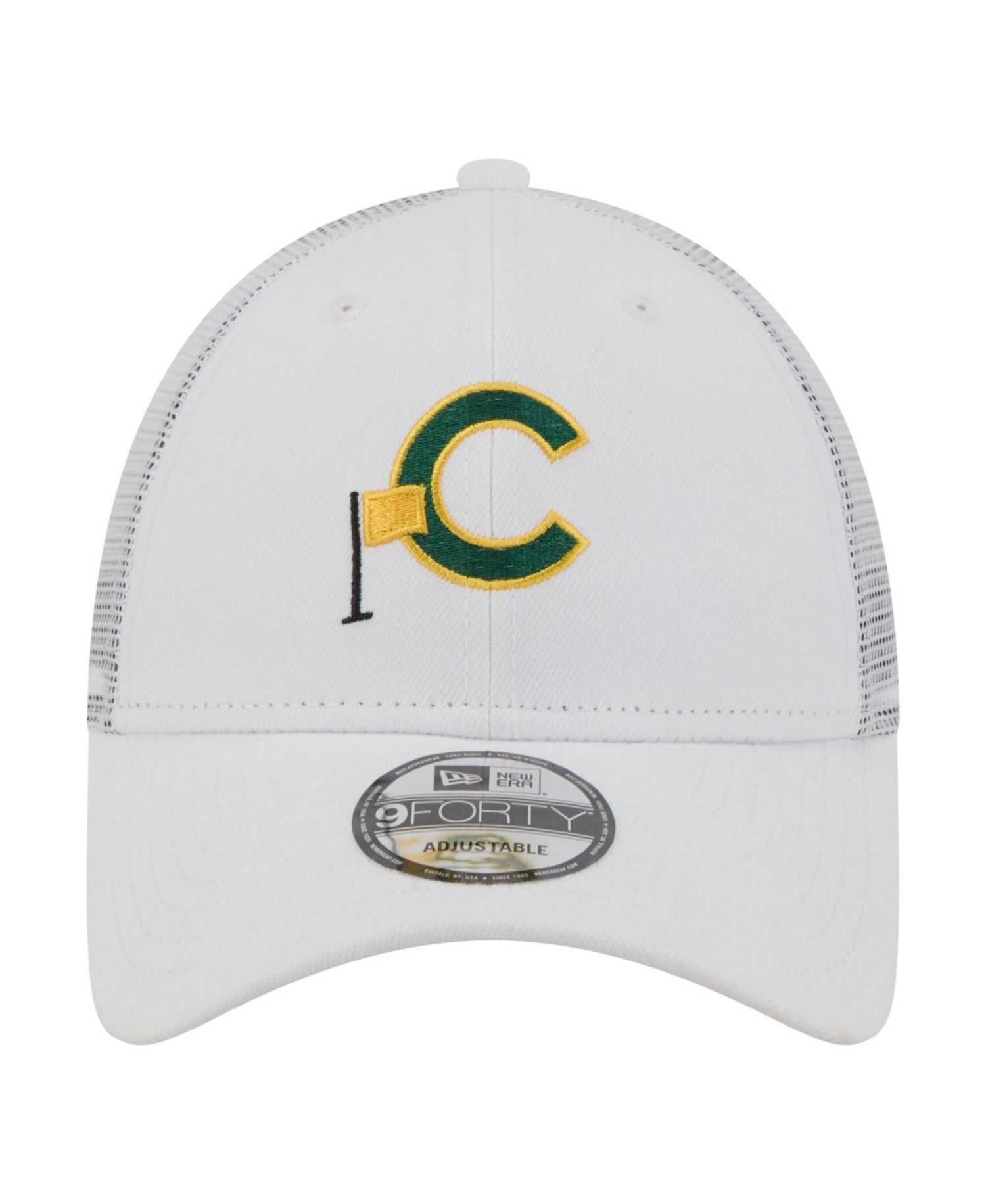 Men's White Chicago Cubs Flag 9FORTY Trucker Adjustable Hat