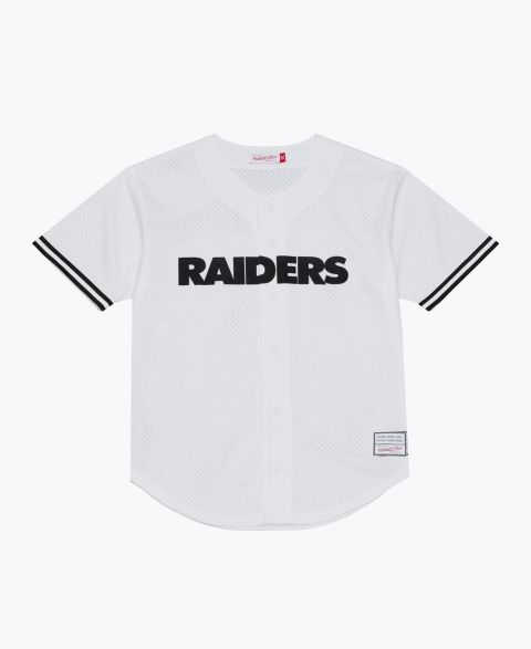 Мужская бейсбольная джерси Mitchell & Ness Las Vegas Raiders на пуговицах, сетка, White