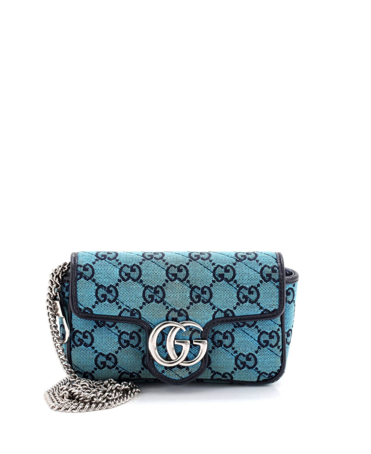 Super Mini GG Marmont Flap Bag Diagonal Quilted GG Canvas