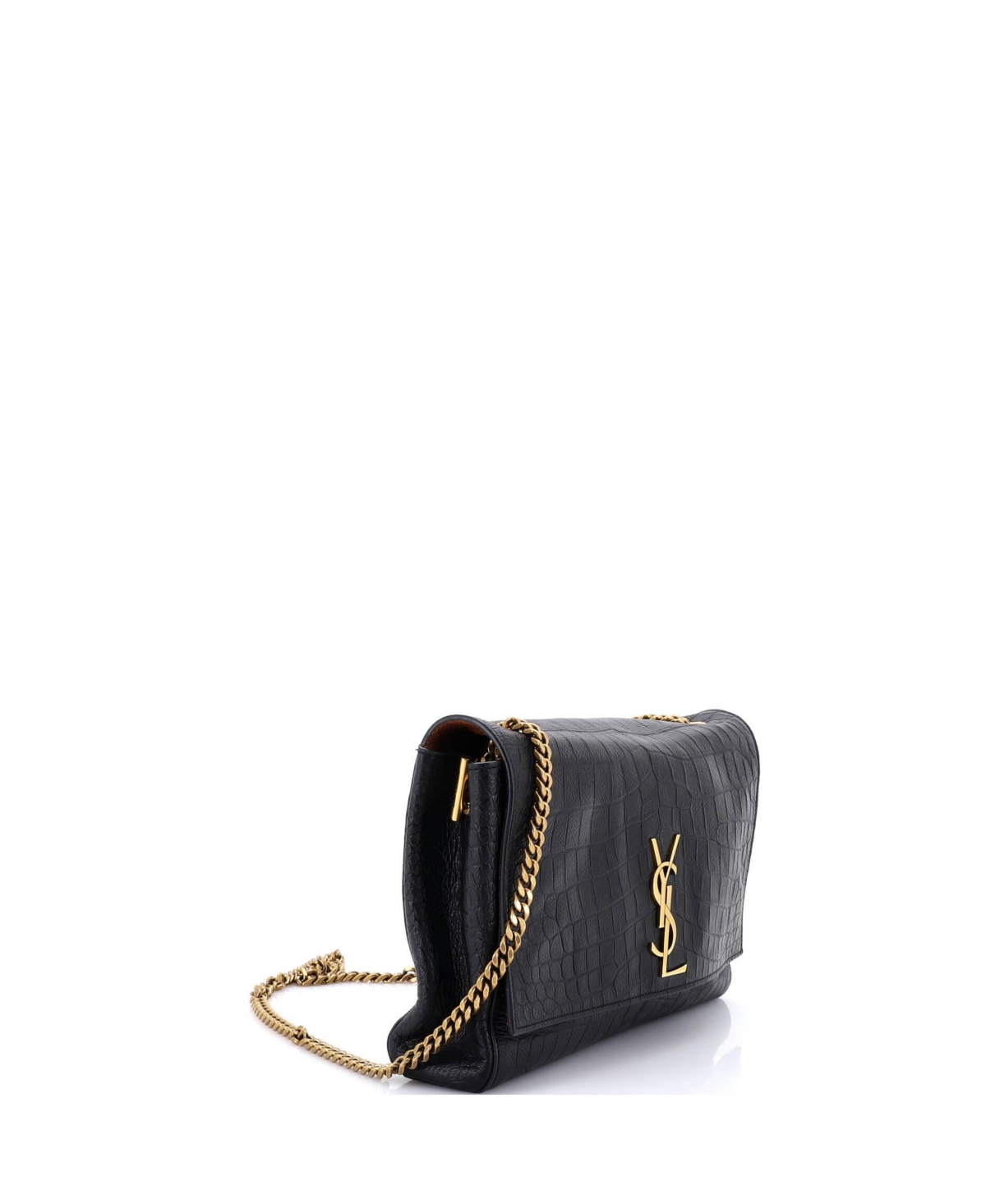 Pre-Owned Saint Laurent Medium Classic Monogram Reversible Shoulder Bag Embossed Leather and Suede