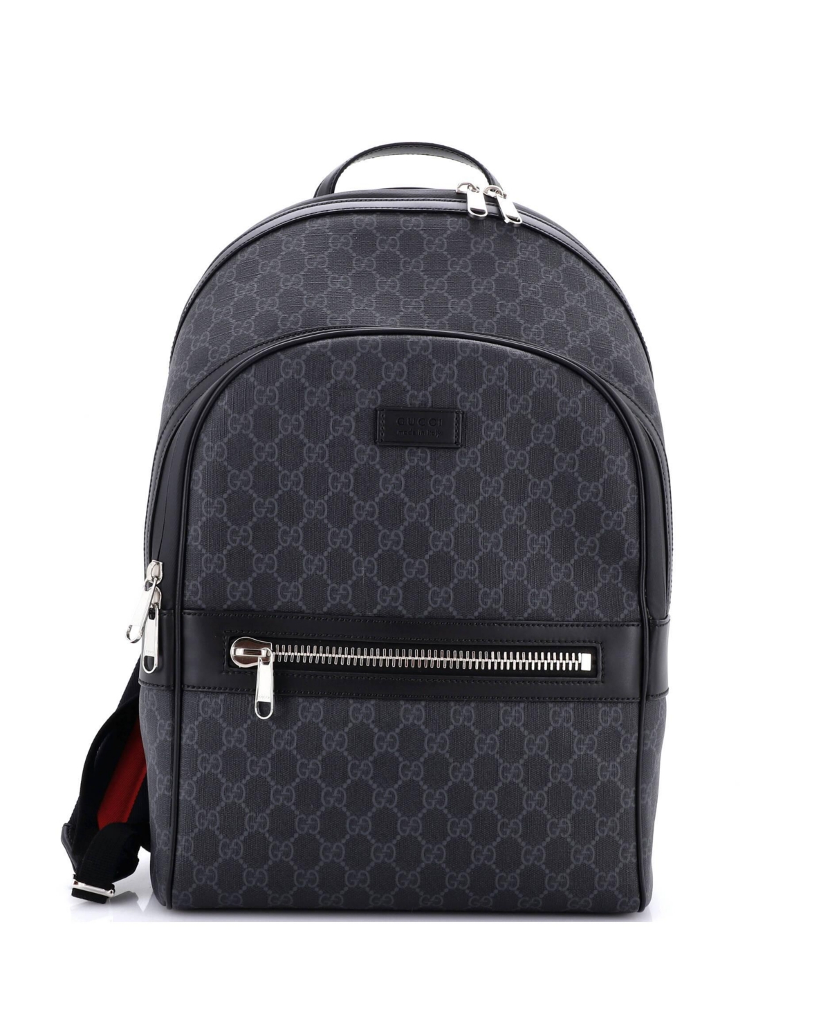 Pre-Owned Gucci Medium Front Zip Pocket Backpack Gg Coated Canvas