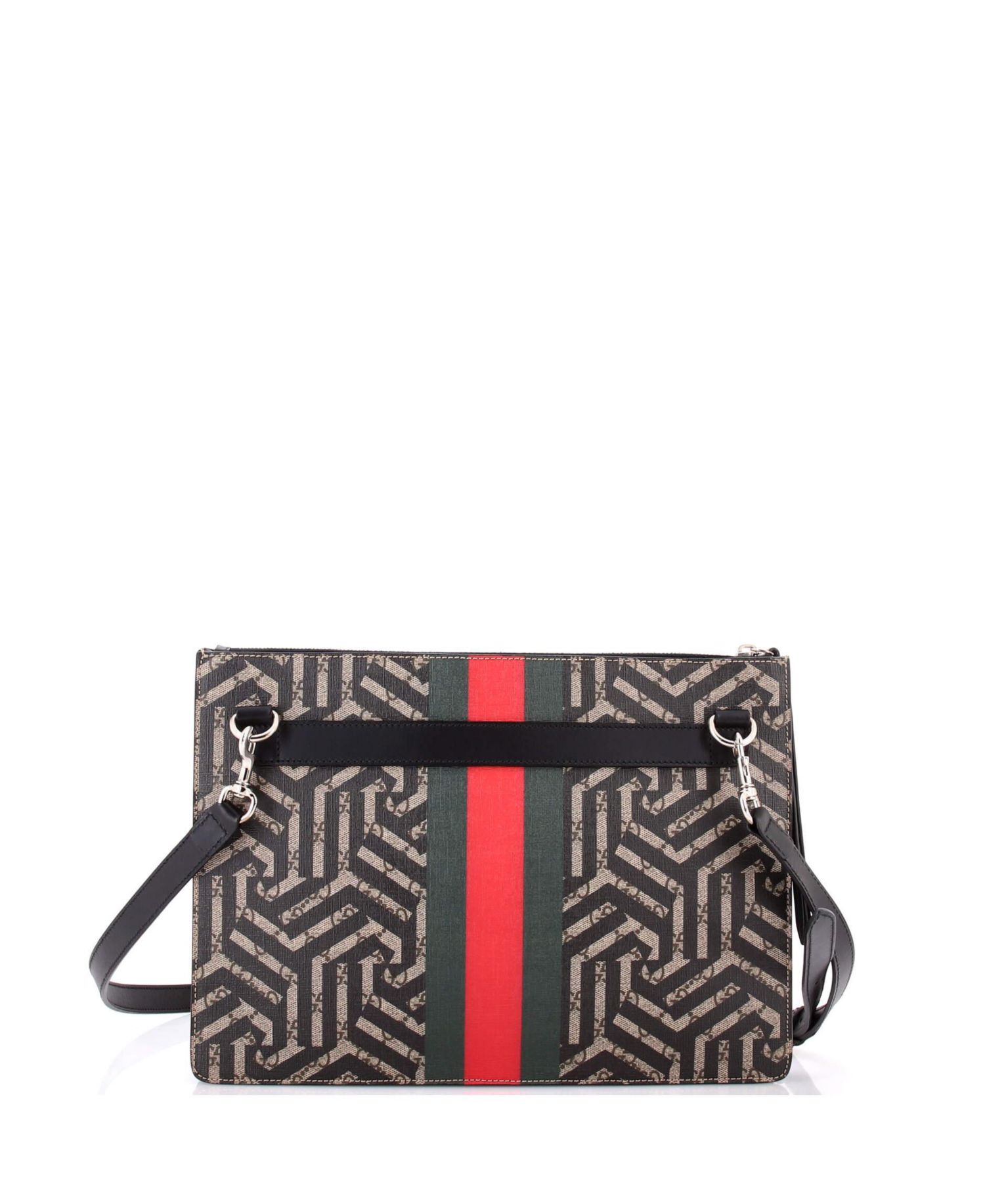 Large Bee Web Zip Messenger Bag Caleido GG Coated Canvas