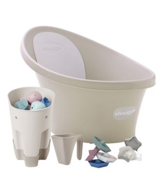 Shnuggle Baby Boys' and Baby Girls' Bath and Accessories Bundle, 5-Piece Set - Taupe