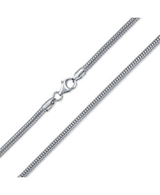 3MM Sterling Silver Snake Chain Necklace 8-Sided