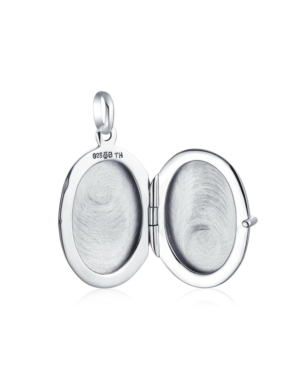 Bling Jewelry Sterling Silver Oval Photo Locket Necklace with Etched Leaf Scroll Design Holds Two Memory Pictures